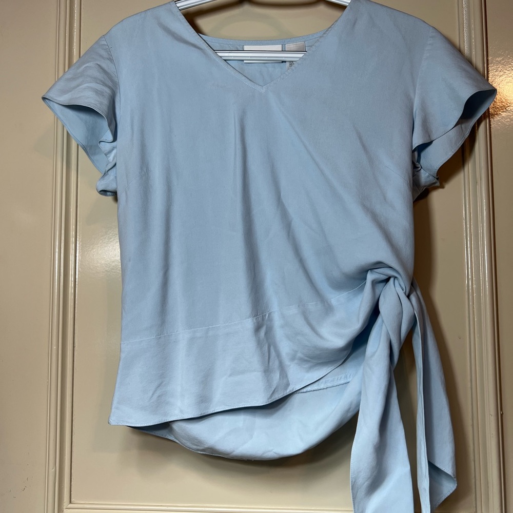 Liz Claiborne top, silk pastel blue, size small